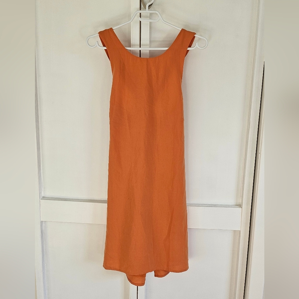 Mango Vibrant Orange Midi Dress